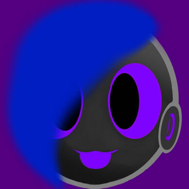 Karma Incarnate circle front facing protogen face of one of InversionC's OCs, art made by yours truly :3